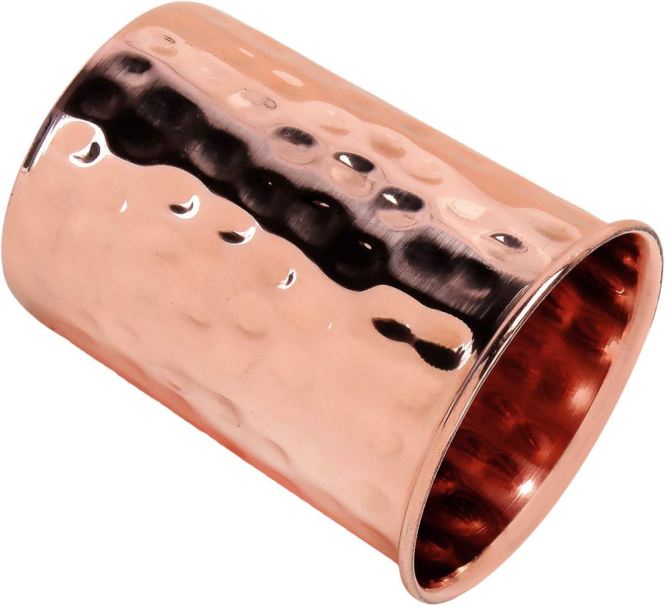 Zap Impex Vaso de cobre martillado de vidrio de cobre puro