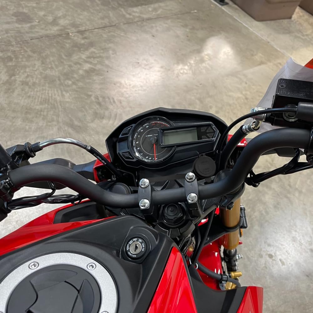 Kit de puerto USB dual USB de carga rápida 3.0 tipo c PD para motocicleta compatible con Kawasaki Z125 PRO 2017-2024