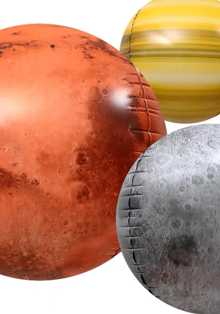 Gallasy 10pcs 22inch Solar System Balloon, 3D Helium Foil Planet Balloon, Moon Balloon, Earth Balloon, Sun Balloon, Mercury, Mars, Venus, Jupiter,