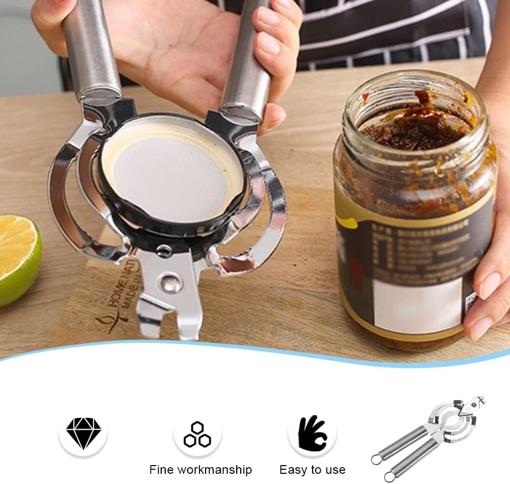 Abrelatas manual de borde liso, antideslizante, multifunción, abridor de botellas de cerveza resistente para manos débiles, personas mayores con