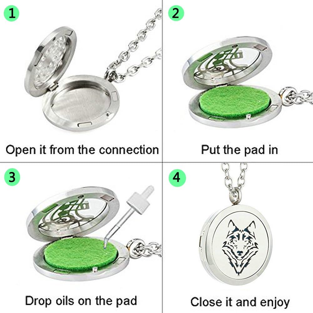 Collar difusor de aromaterapia, colgante de animales, collar de aceite esencial para mujeres, regalos para adolescentes y niñas