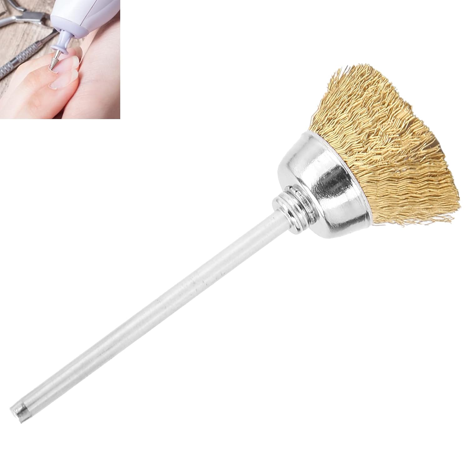 Juego de brocas de uñas, cepillos de limpieza, alambre de latón, limpiador de cabezal de manicura para máquina de taladro de uñas, manicura