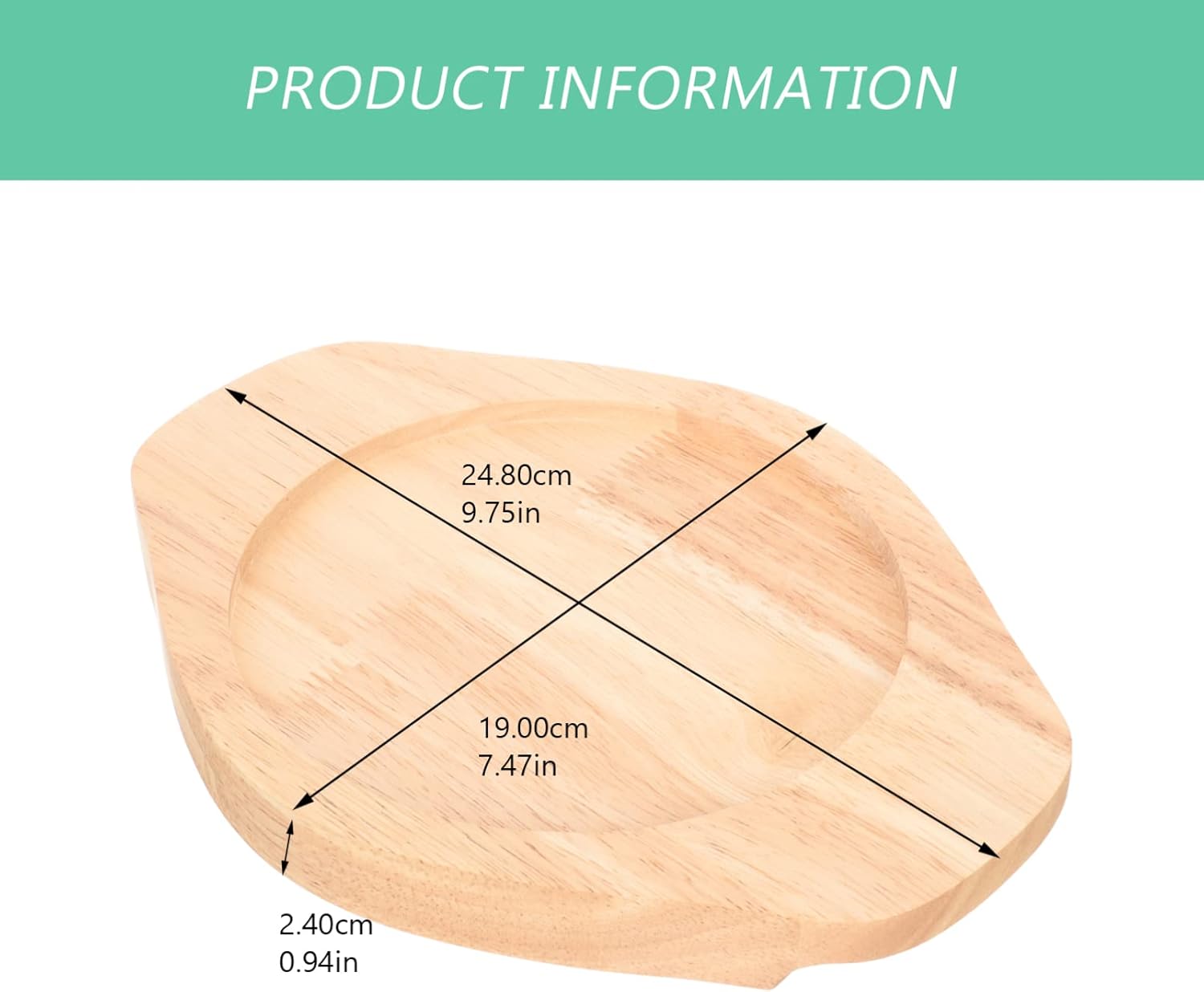 Salvamanteles de madera redondo de madera para carne, placa base de madera, posavasos para fajita, bandeja de madera, almohadilla de olla caliente,