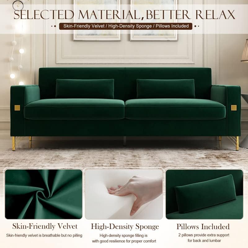 Sofá biplaza de 85 pulgadas, decoración moderna de mediados de siglo, sofás con brazo para sala de estar, muebles de asientos de amor copetudos de