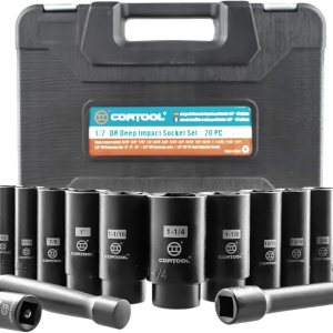 Juego de llaves de impacto de 12″, 20 piezas, juego de impacto de 6 puntos, estándar SAE (516″- 1-14″) Juego de llaves de impacto 12, Juego de Juego de llaves de impacto de 12″, 20 piezas, juego de impacto de 6 puntos, estándar SAE (516″- 1-14″) Juego de llaves de impacto 12, Juego de