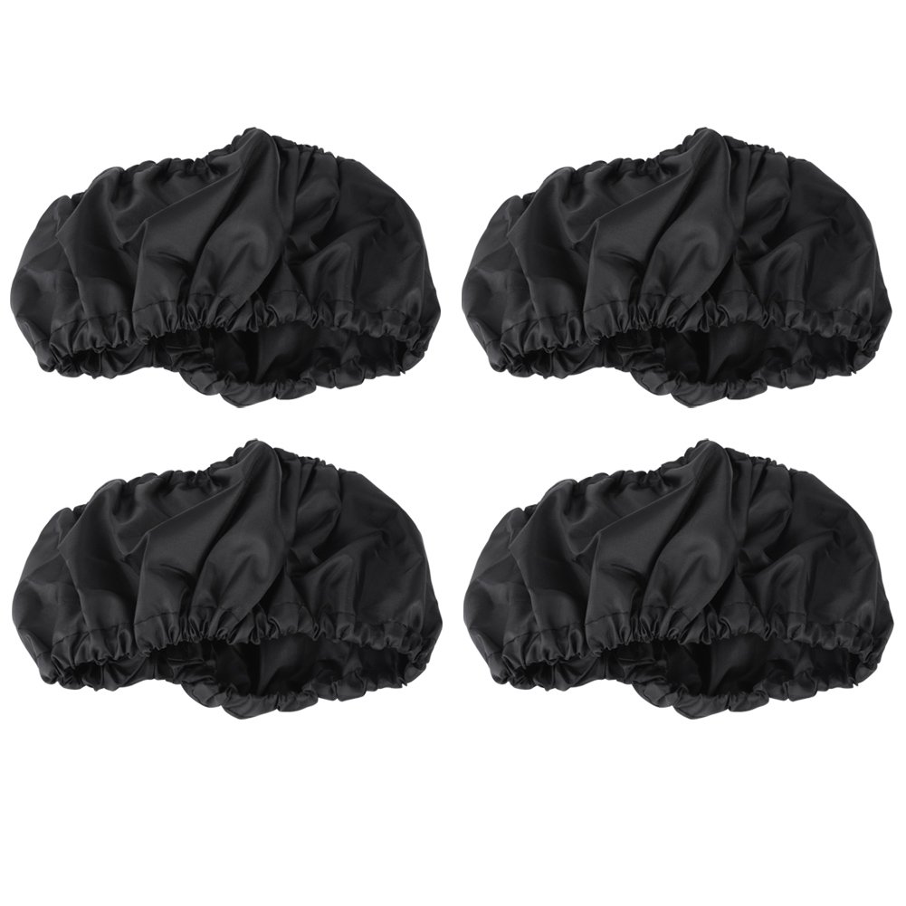 ViaGasaFamido Cubierta a prueba de polvo para cochecito, 4 unidsjuego de fundas de protección para ruedas de cochecito de bebé, accesorios negros a