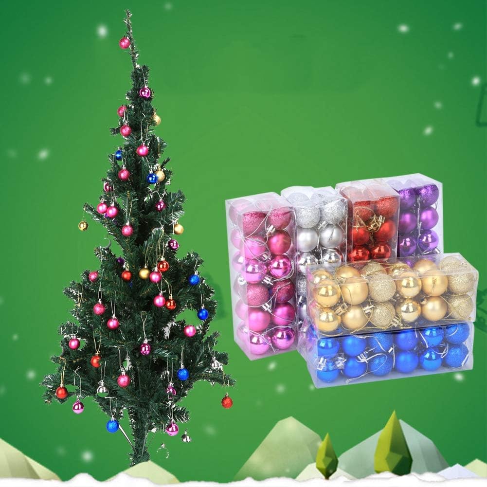 24 bolas de Navidad de 6 colores, bola de adorno de bola de Navidad, bolas de Navidad, adornos de bolas de Navidad inastillables, bolas de árbol de