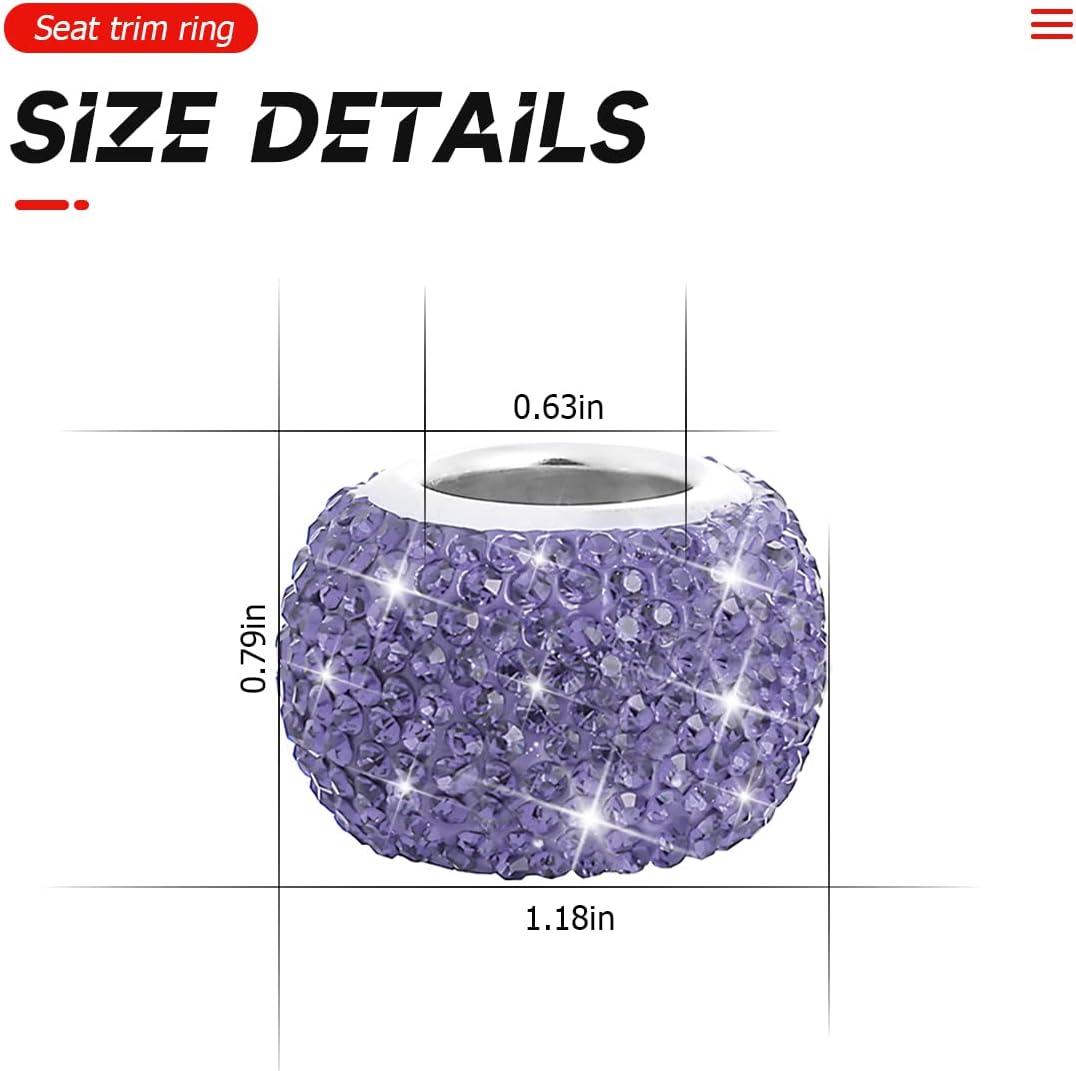 Paquete de 4 collares para reposacabezas de automóvil, collares brillantes para reposacabezas de automóvil, anillos decorativos, collares de