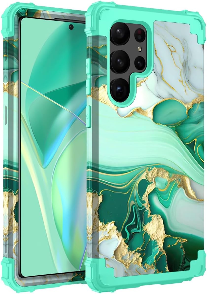 Hocase Para Galaxy S23 Ultra Caso, A Prueba De Golpes De Plástico Duro+Goma De Silicona Suave Carcasa Protectora Híbrida De Doble Capa Para Samsung