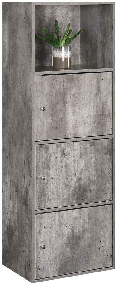 Convenience Concepts Xtra Storage – Armario de 3 puertas con estante, 16.5 pulgadas de largo x 12 pulgadas de ancho x 46.75 pulgadas de alto, abedul