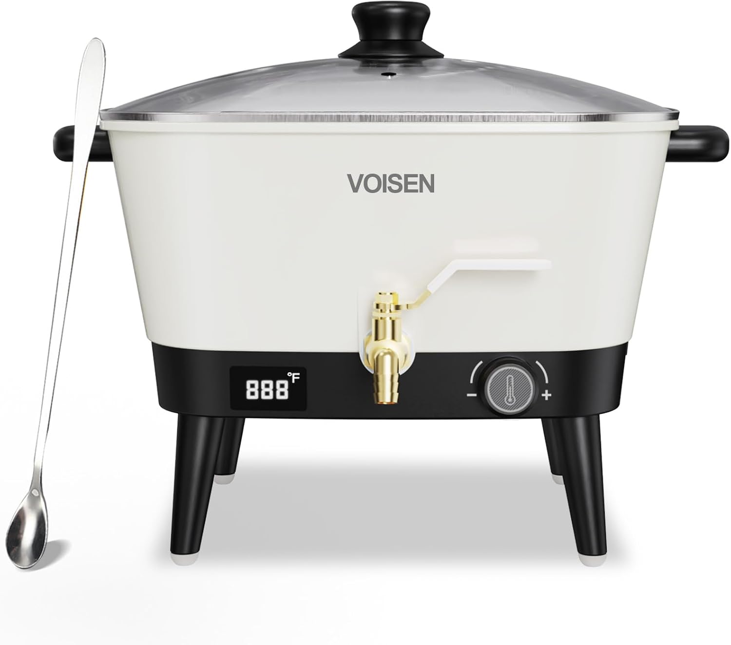VOISEN Derretidor de cera para hacer velas, olla de fusión de cera de vela de 8 cuartos con boquilla para base de jabón de cera de soja, derretidor