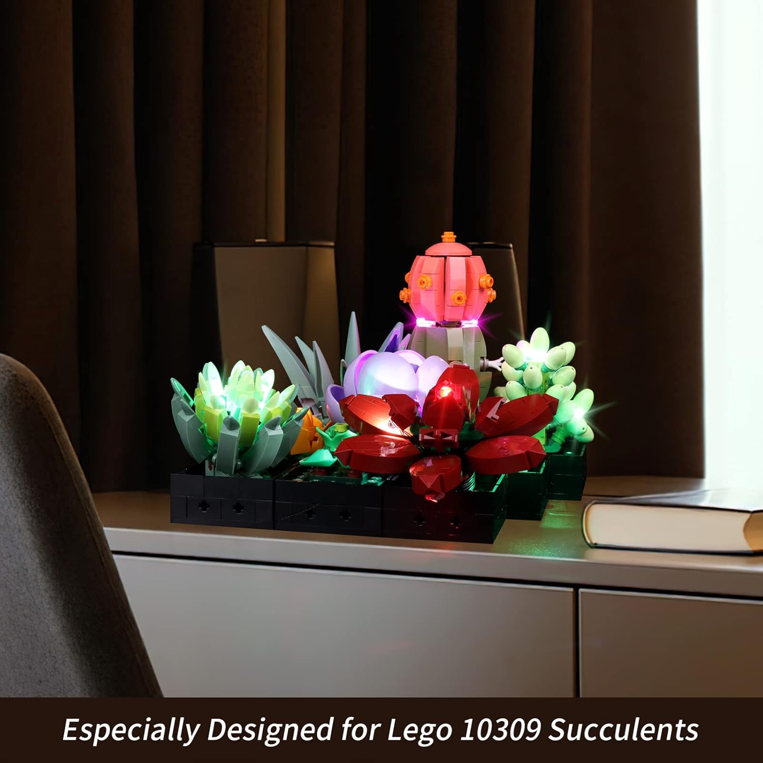 Kit de luz LED para Lego Succulents 10309 juego de construcción de decoración de plantas, juego de iluminación compatible con Lego 10309 (solo