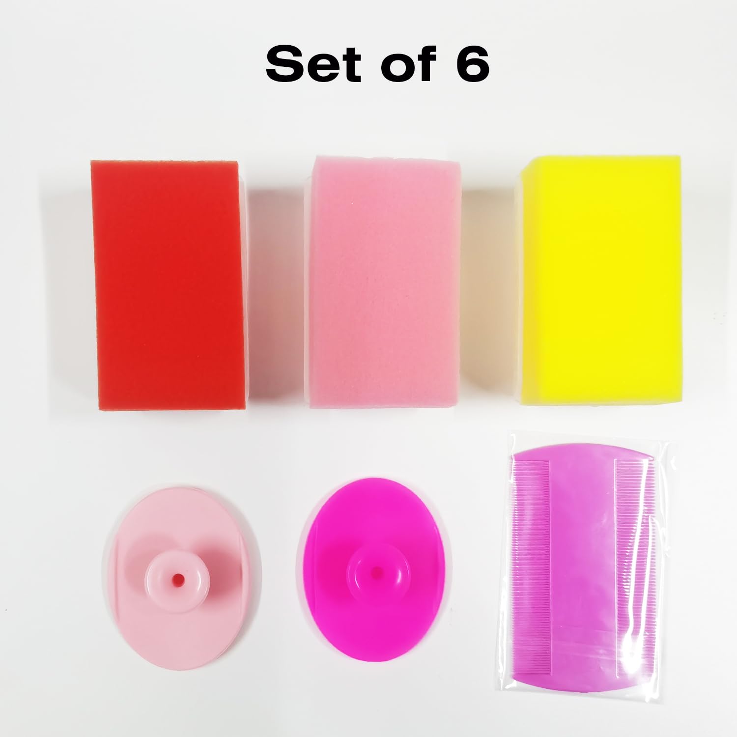 Esponjas de baño de bebé para recién nacidos, cepillo para cuna de bebé, peine para cuna para bebés (paquete de 6) (color mixto A)
