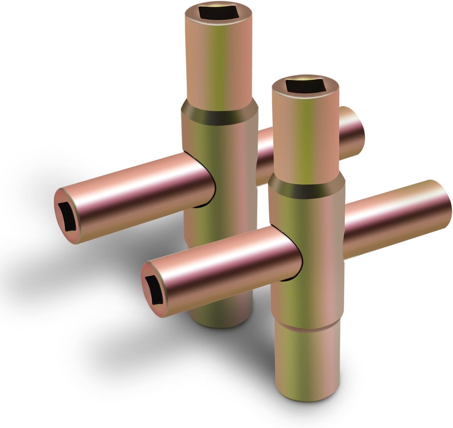 Llave de agua Sillcock de 4 vías, llave de acero para uso general de agua, llave de medidor de gas, llave de grifo de 14 pulgadas, 932 pulgadas, 516