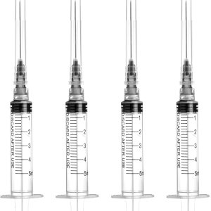Jeringa de 0.2 fl oz con 0.78 oz 1 pulgada, desechable envuelta individualmente, paquete de 20 Jeringa de 0.2 fl oz con 0.78 oz 1 pulgada, desechable envuelta individualmente, paquete de 20