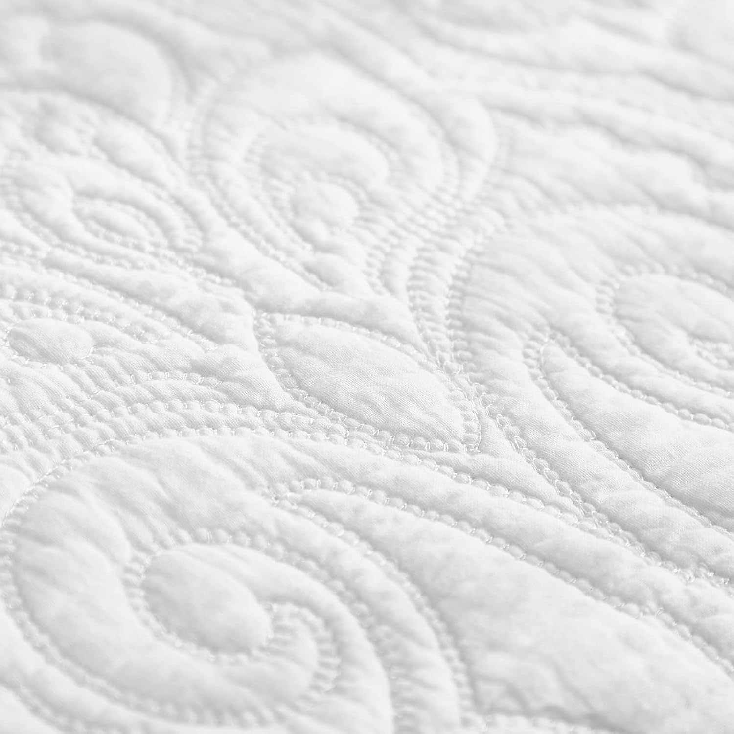 Brandream Manta acolchada de algodón con estampado de cachemira blanca para cama, sofá cama, 47 x 60 pulgadas, mantas decorativas