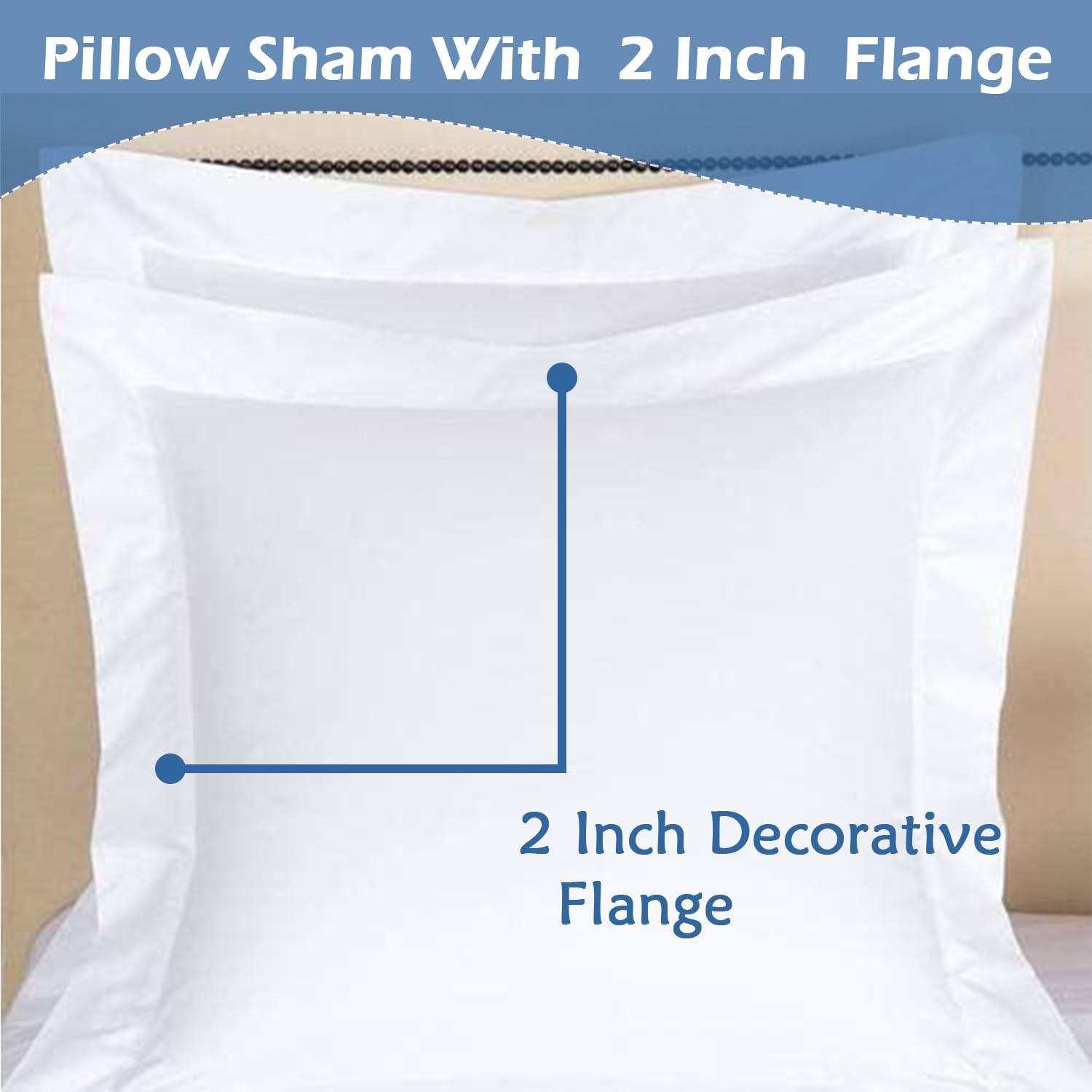 Juego de fundas de almohada de algodón 100% natural de fibra larga de tejido satinado de 800 hilos, tamaño europeo de 26 x 26pulgadas, sedosas,