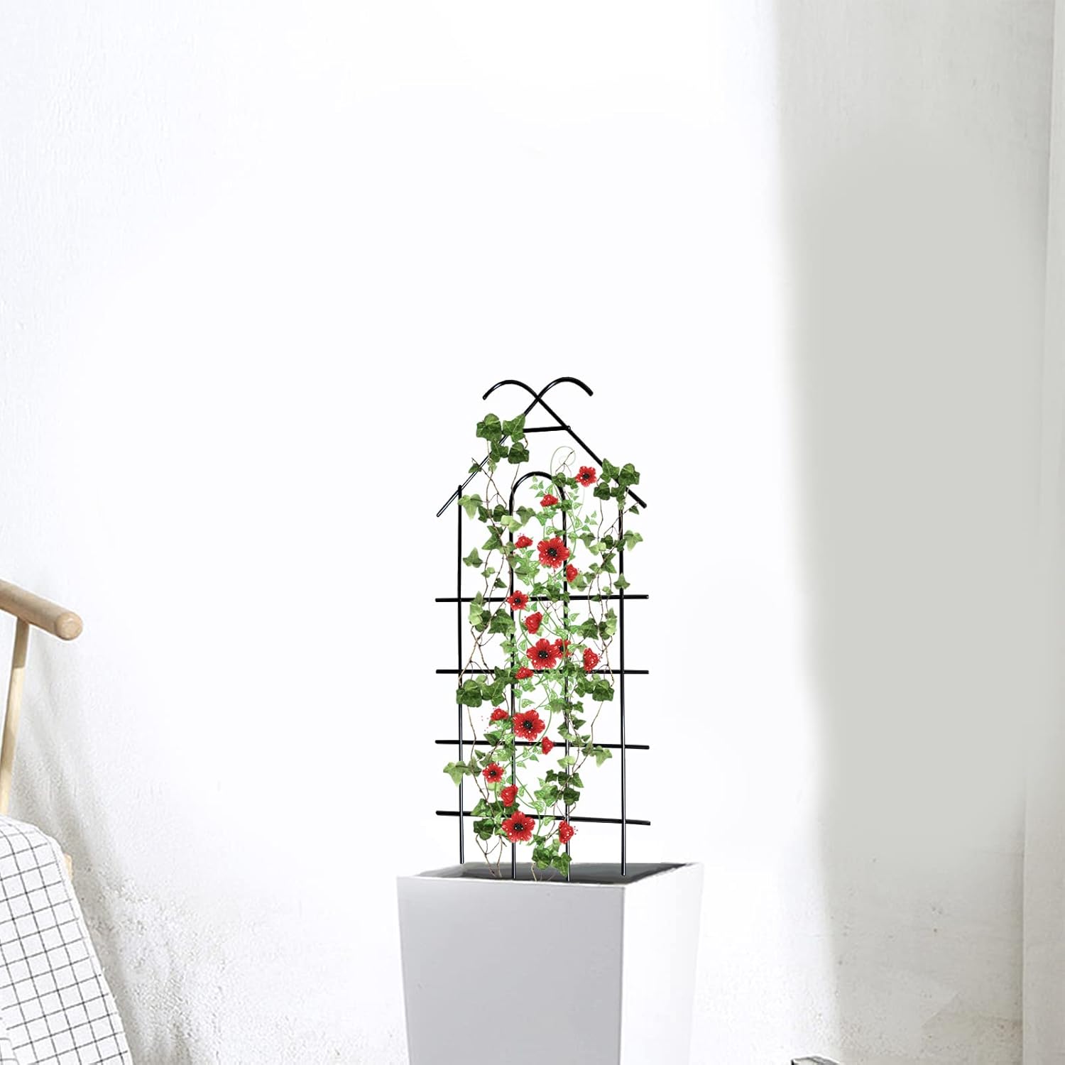 Enrejado de metal para jardín de 24 pulgadas para plantas trepadoras, enrejado resistente para plantas en maceta, plantas de interior, enredaderas
