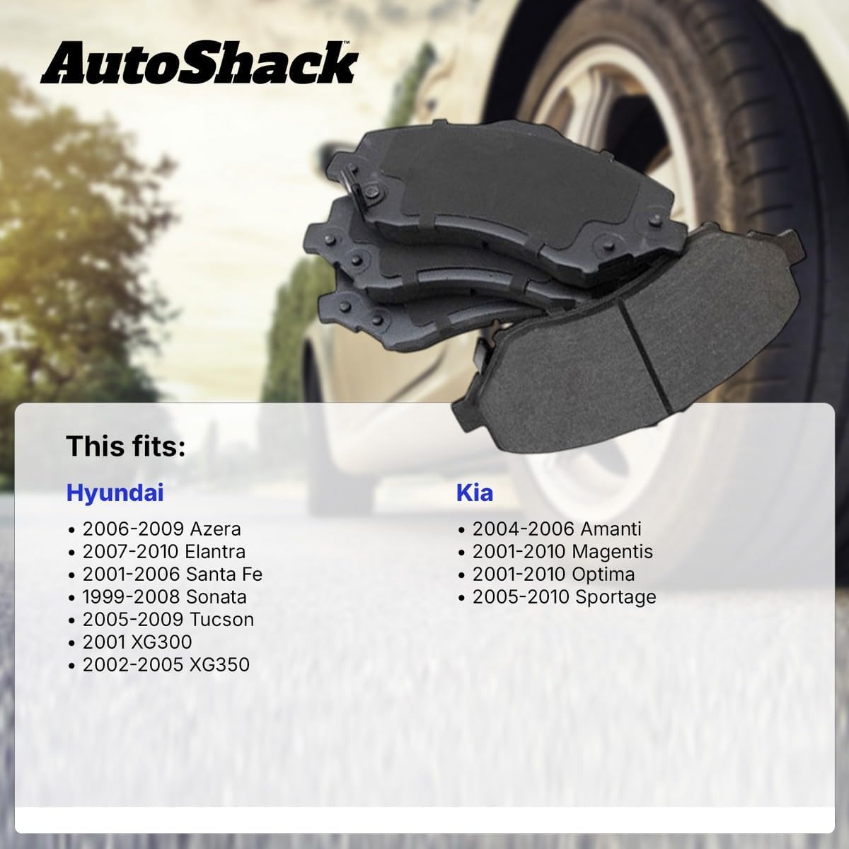 AutoShack – Juego de pastillas de freno traseras de cerámica para el lado del conductor y del pasajero para Kia Sportage Optima Magentis Amanti