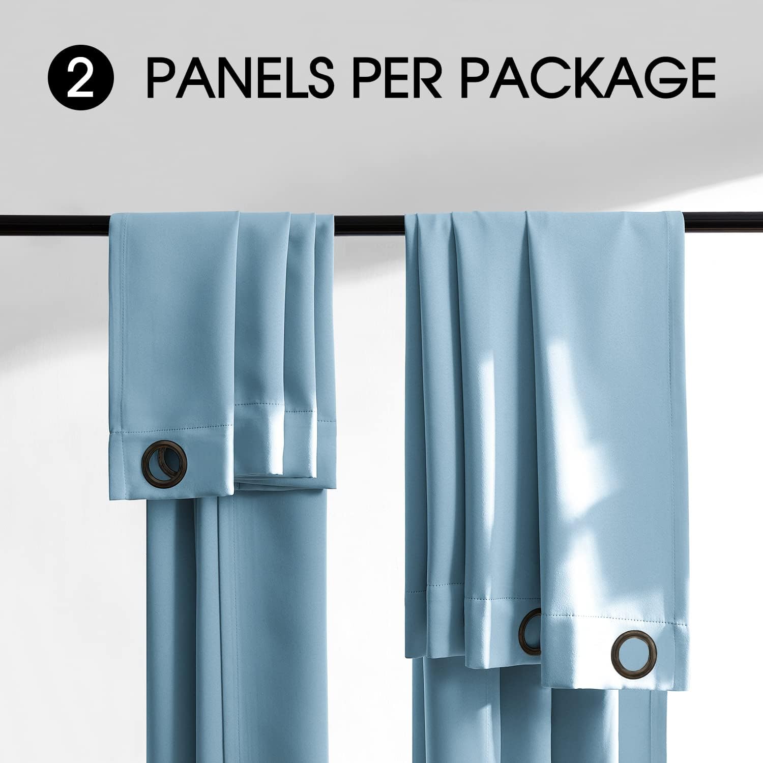 Rutterllow Cortinas 100 % opacas, sombra completa 84 pulgadas de largo para sala de estar, cortinas con aislamiento térmico para dormitorio (2