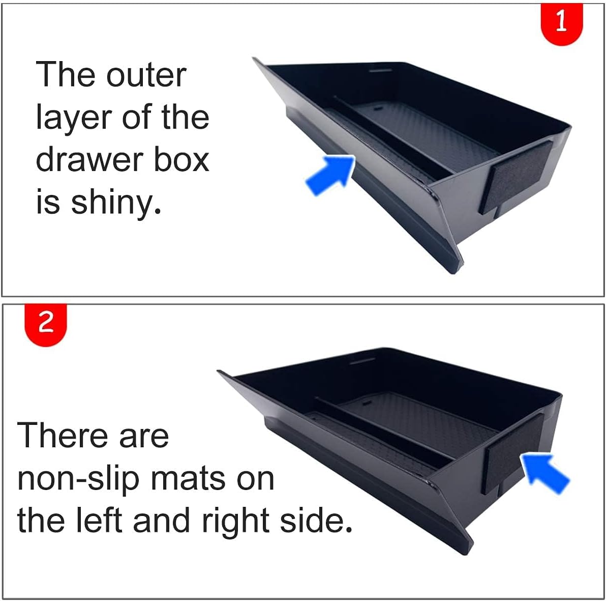Moonlinks for Tesla Model SModel X Center Console Drawer Box, Center Console Cubby Drawer Storage Box Customized for Tesla Model SModel X 2012-2020
