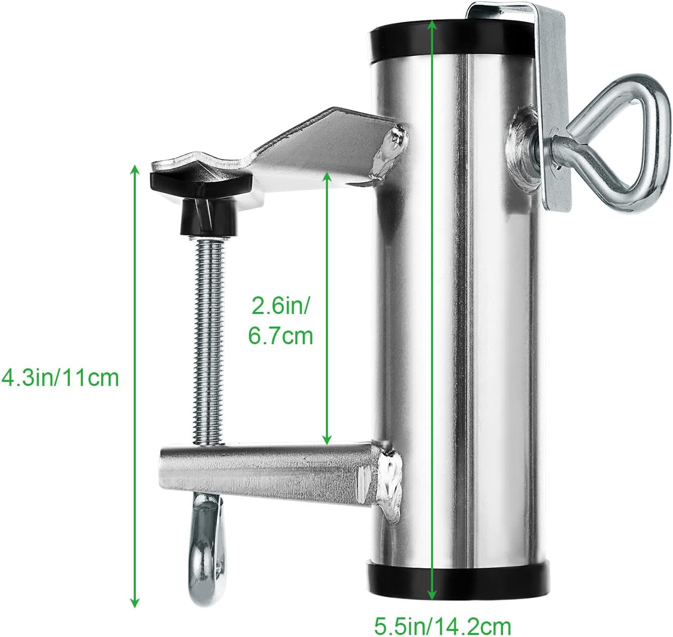 Paquete de 2 abrazaderas de metal resistente para sombrilla de hierro para playa, patio, balcón, cubierta y barcos
