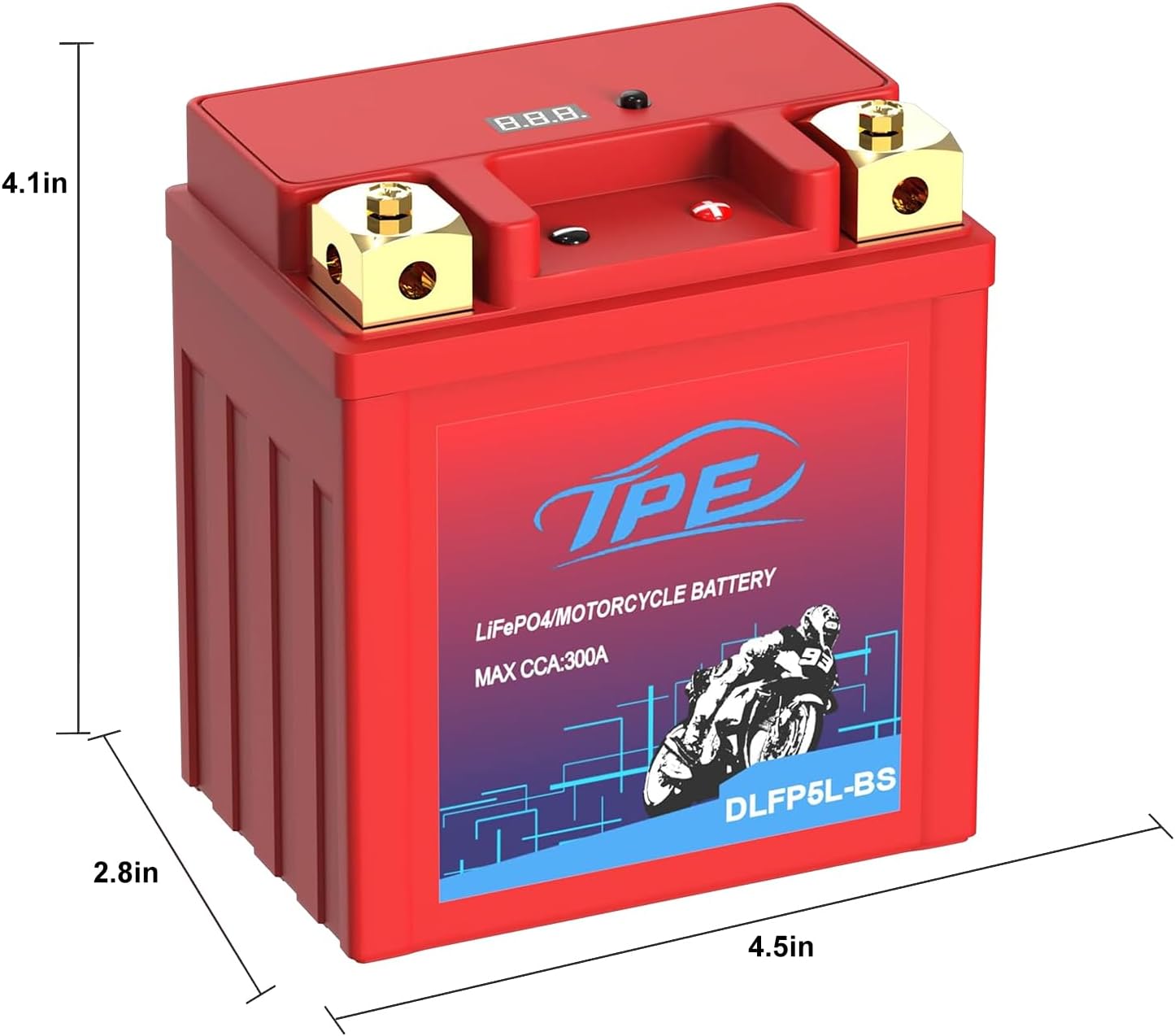 LiFePO4 – Batería de litio para motocicleta, batería de litio Powersport de 12 V con sistema inteligente de gestión de batería y LCD, baterías de