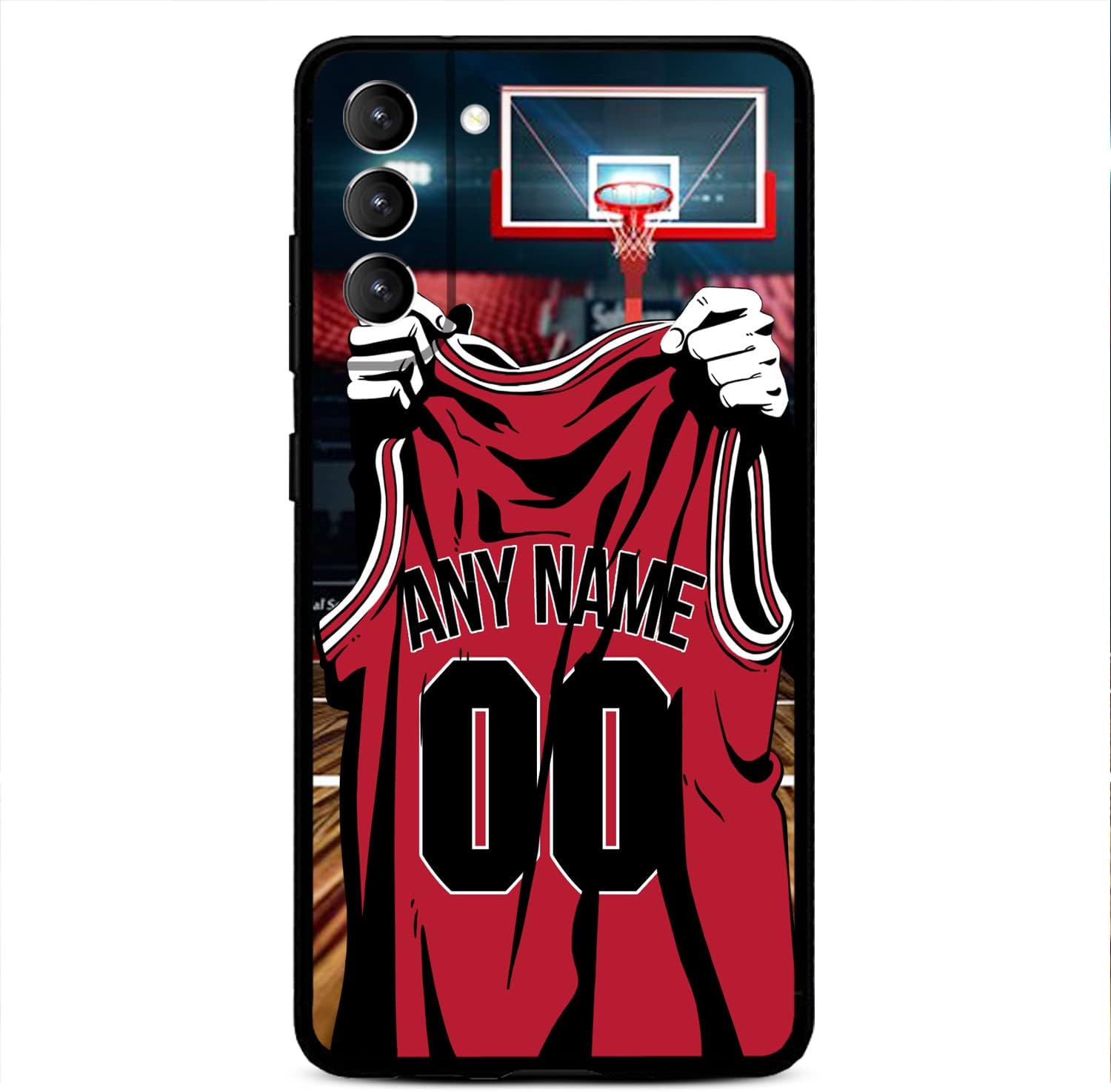 VNGDA Nombre y número personalizados, camiseta de baloncesto de Chicago, funda de silicona líquida para Samsung Galaxy S22 S23 S21+ S20 Ultre S21 FE