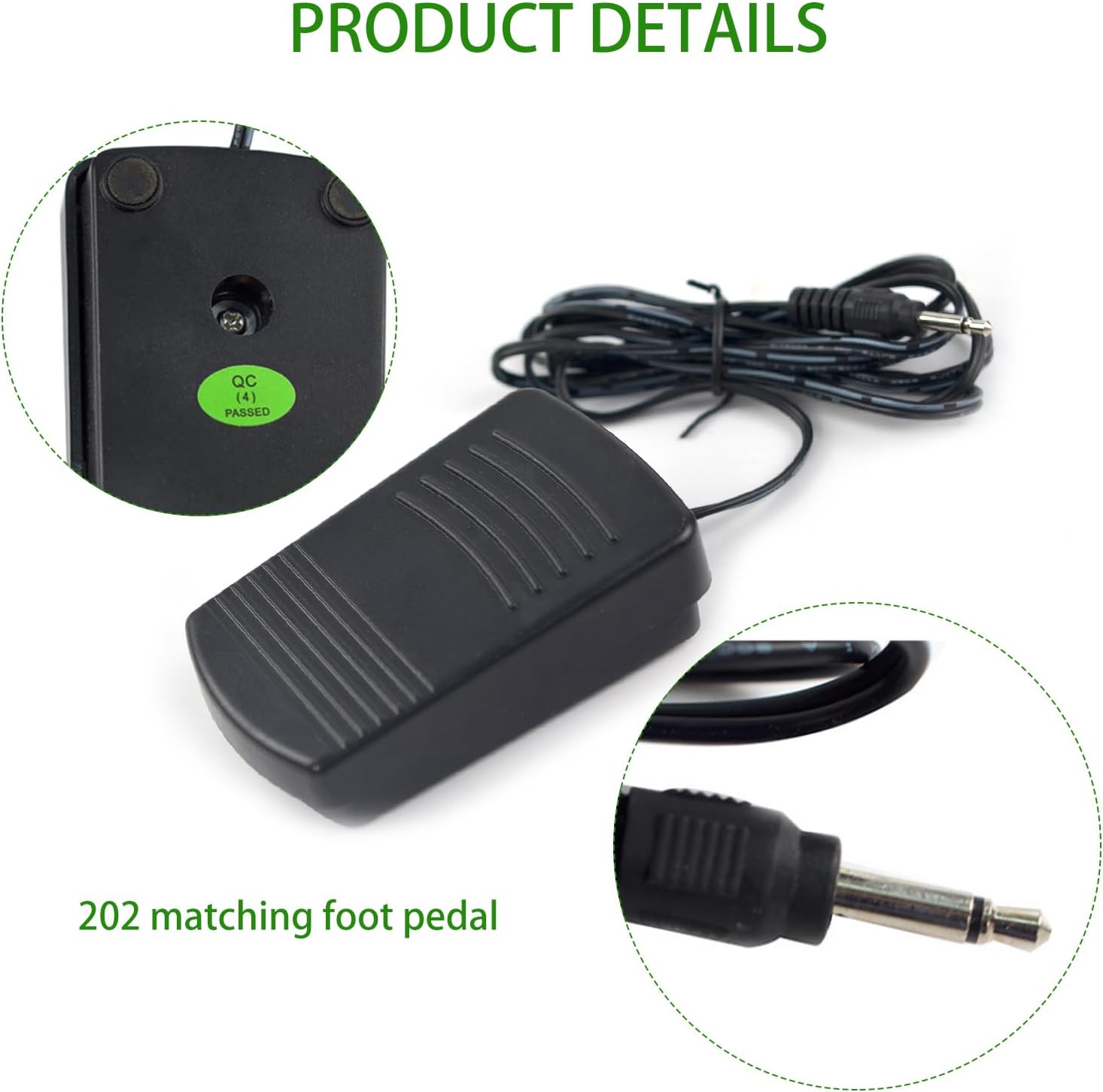 Pedal de pie para máquina de coser, pedal de control de pie y cable de alimentación para máquina de coser, máquina de coser momentánea para el