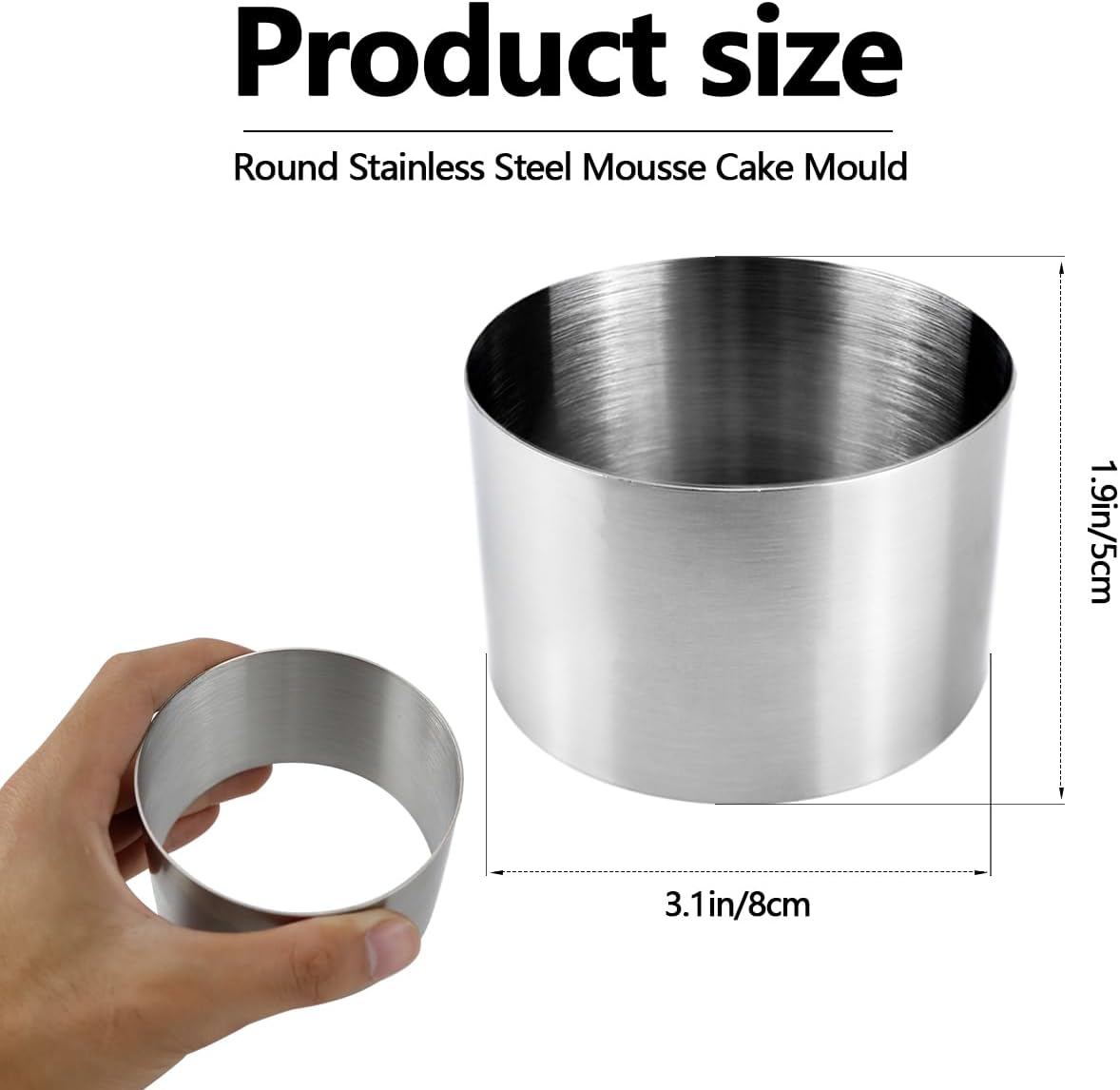 DOERDO – Cortador de galletas, cortador de bolas de masa de acero inoxidable, molde redondo para galletas, fondant, donas, 3 x 3 pulgadas