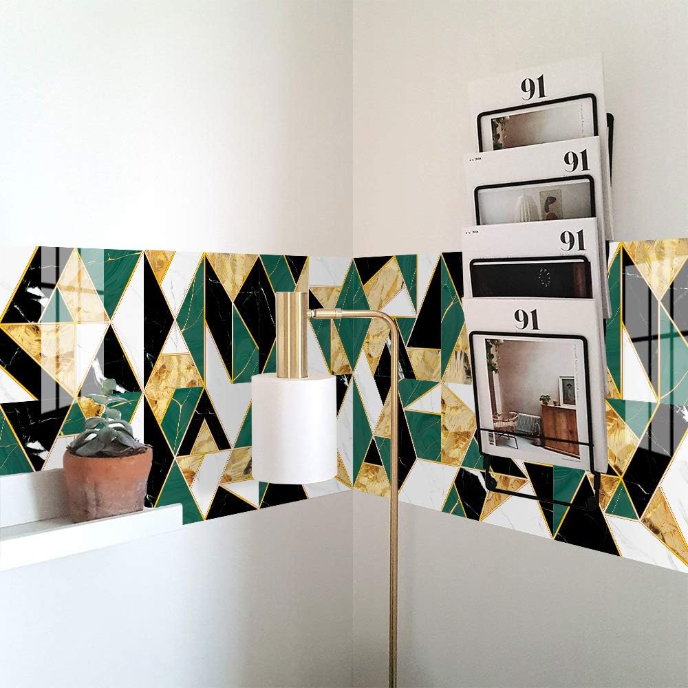 10 hojas de azulejos impermeables para salpicaduras en muro de cocina, estilo simple de lujo, azulejos autoadhesivos, azulejos de PVC, azulejos de