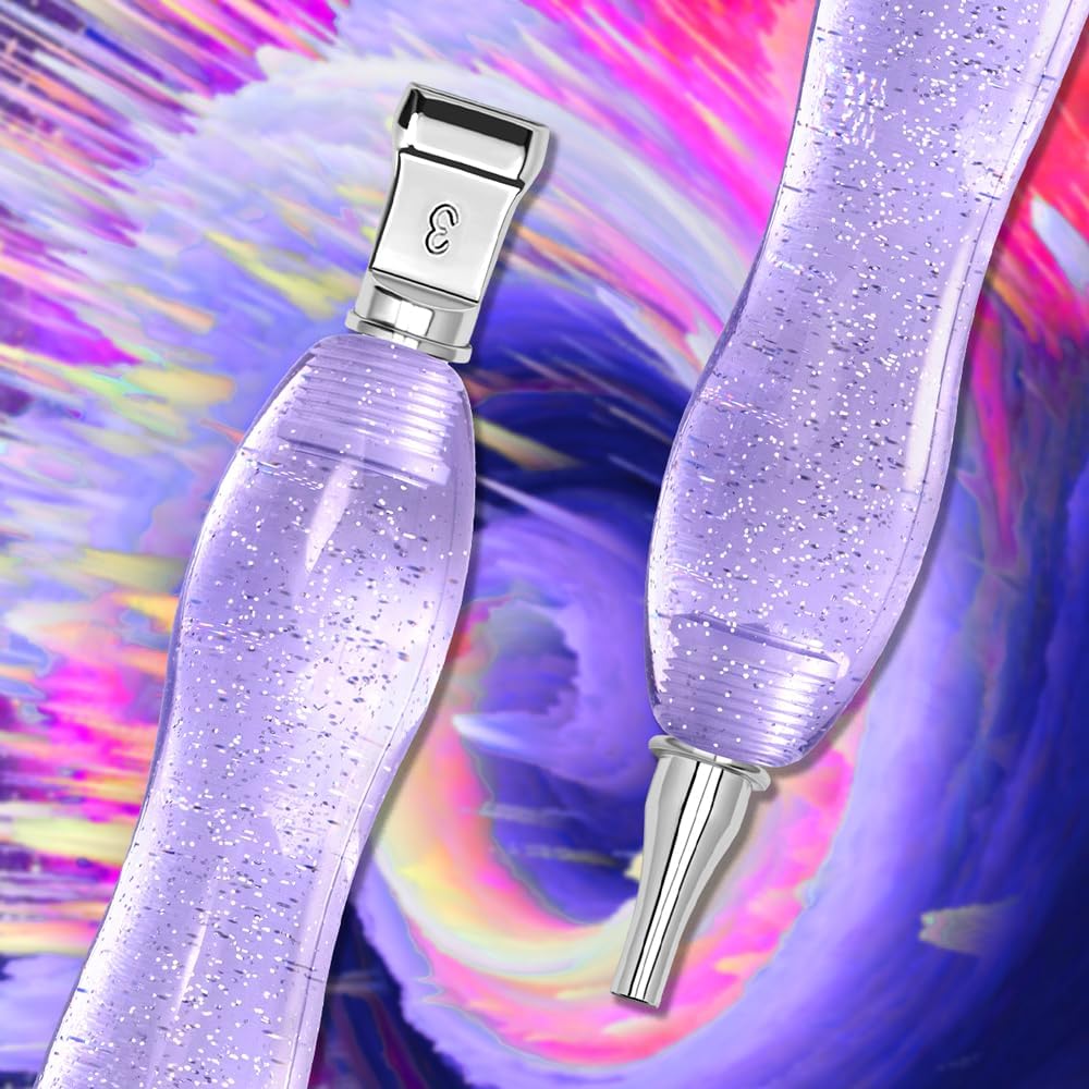 Praise V Do Kit de bolígrafo de pintura de diamante con 6 tornillos de punta de metal plateado de acero inoxidable, 6 placeres de plástico, 6