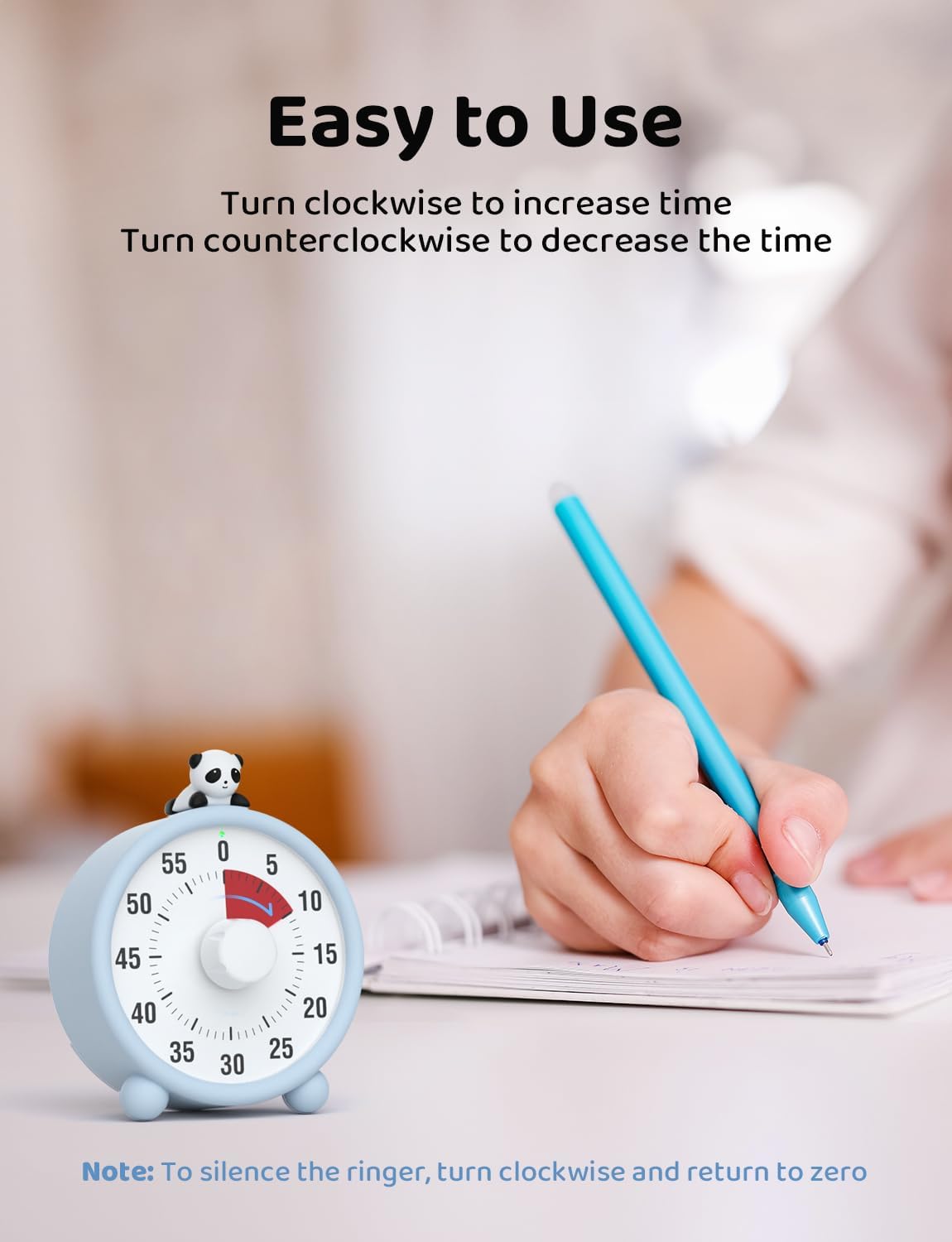 LIORQUE Temporizador visual de 60 minutos para niños, temporizador de cuenta regresiva visual recargable para niños, temporizador para aula,