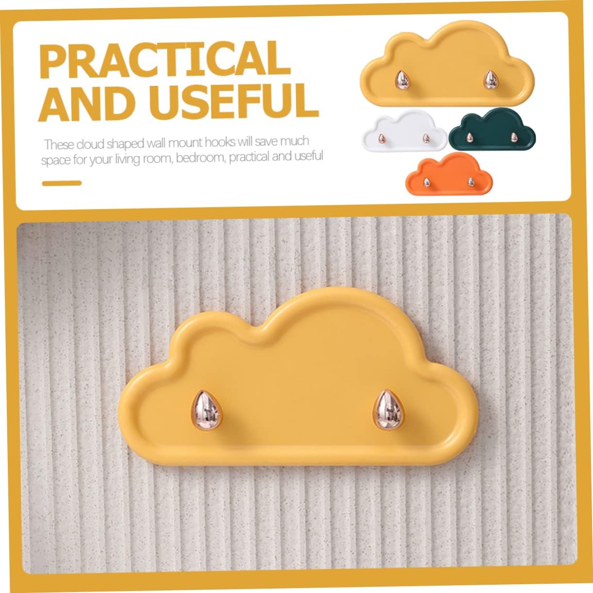 SEWOART Ganchos de almacenamiento con gancho de nube, ganchos de decoración para chaquetas, colgadores de pared de nube, ropa de baño, gancho para