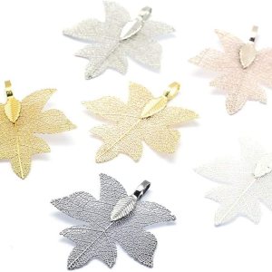 Pandahall – 10 dijes de hoja de arce con agujero grande natural de hoja de filigrana real, chapado en latón, de 1.49 a 1.34 x 0.02 pulgadas con Pandahall – 10 dijes de hoja de arce con agujero grande natural de hoja de filigrana real, chapado en latón, de 1.49 a 1.34 x 0.02 pulgadas con