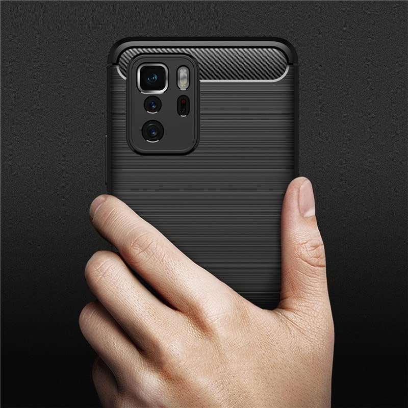 Compatible con Xiaomi Poco X3 GT Fibra de carbono TPU suave línea cepillada teléfono básico cubierta trasera (azul)