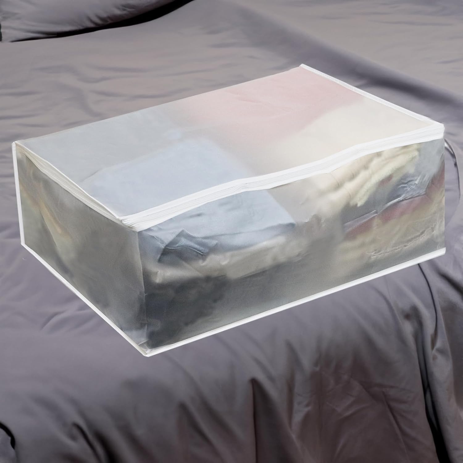 Juego de 6 bolsas de almacenamiento de ropa transparentes grandes y gruesas para mantas, sábanas, edredón, ropa plegada, suéter, jeans,