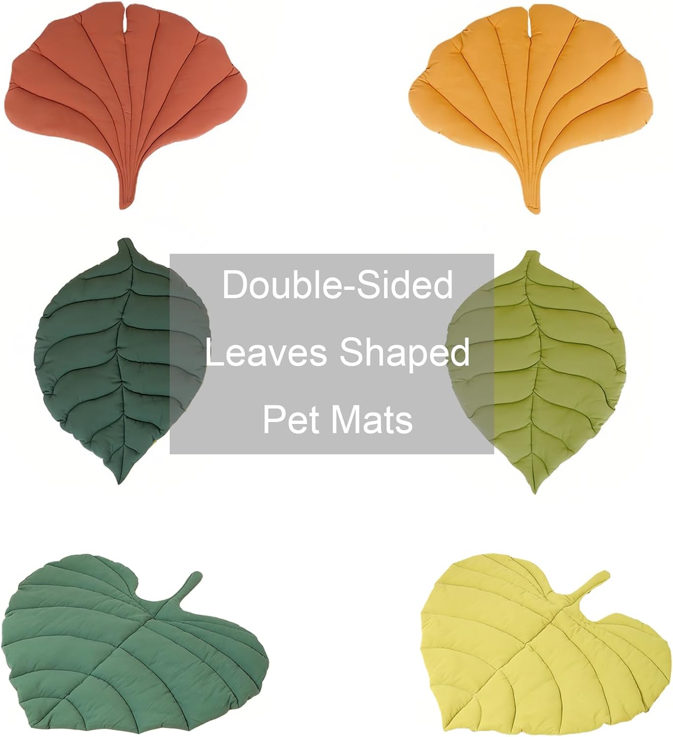 Manta de algodón en forma de hojas para perros y gatos, 1 alfombrilla de doble cara disponible en forma de hoja para perro y gato, manta para
