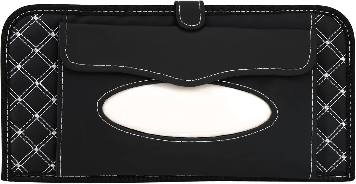 Estuche de almacenamiento para CD de automóvil, organizador de visera solar para automóvil, camioneta, SUV con servilletas gratis, pertenencia