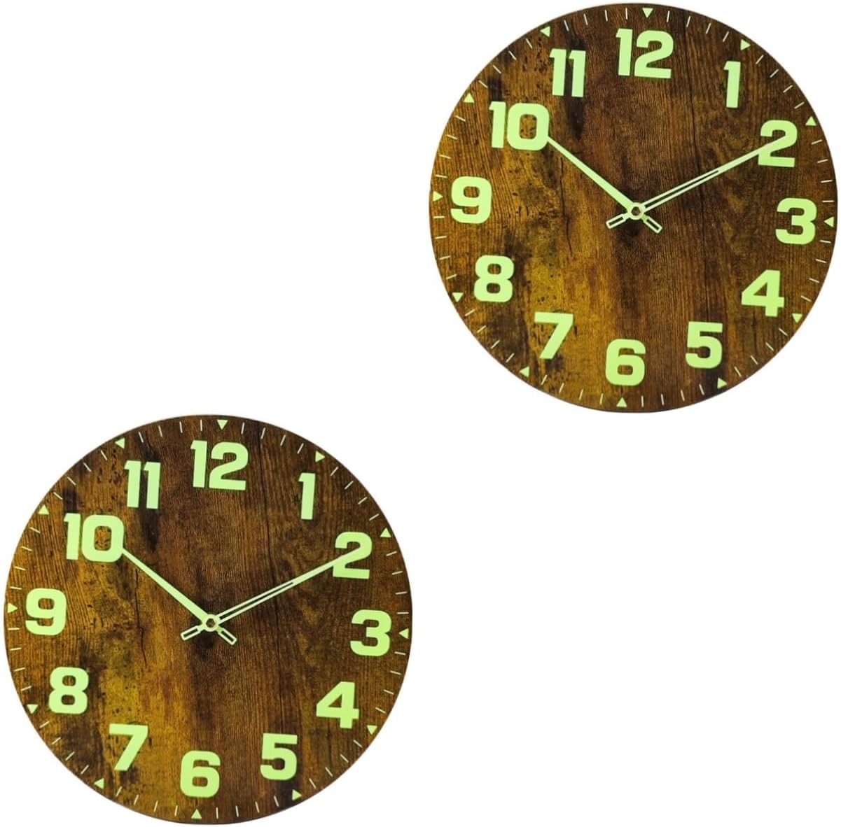 DECHOUS Reloj de pared con patrón de fuego, reloj de pared sin tictac, decoración retro, reloj de pared, brillo nocturno, para mujeres+correas de