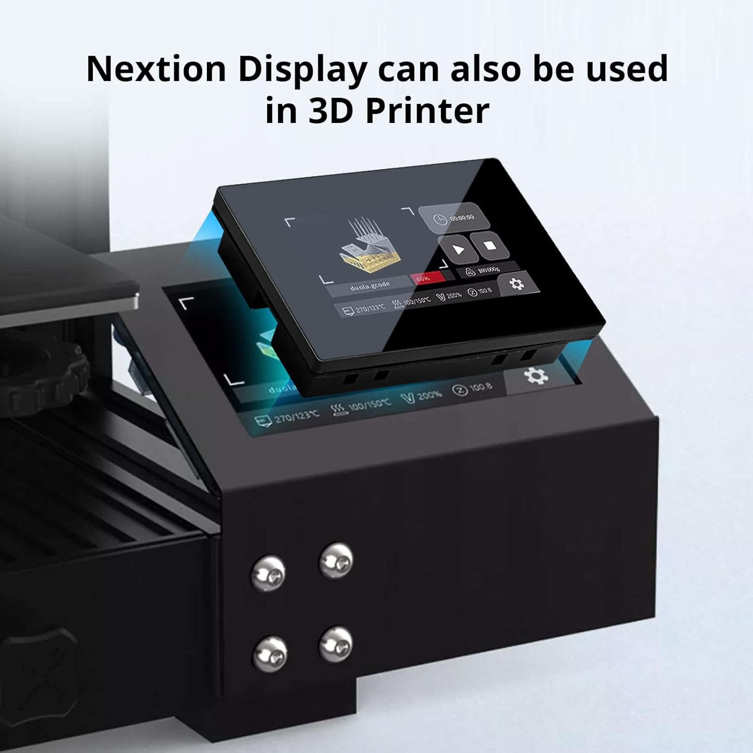 Nextion Pantalla HMI inteligente de 7.0  NX8048P070-011C-Y Pantalla táctil LCD-TFT capacitiva 800 * 480 con gabinete, Nextion Display Soporte Video