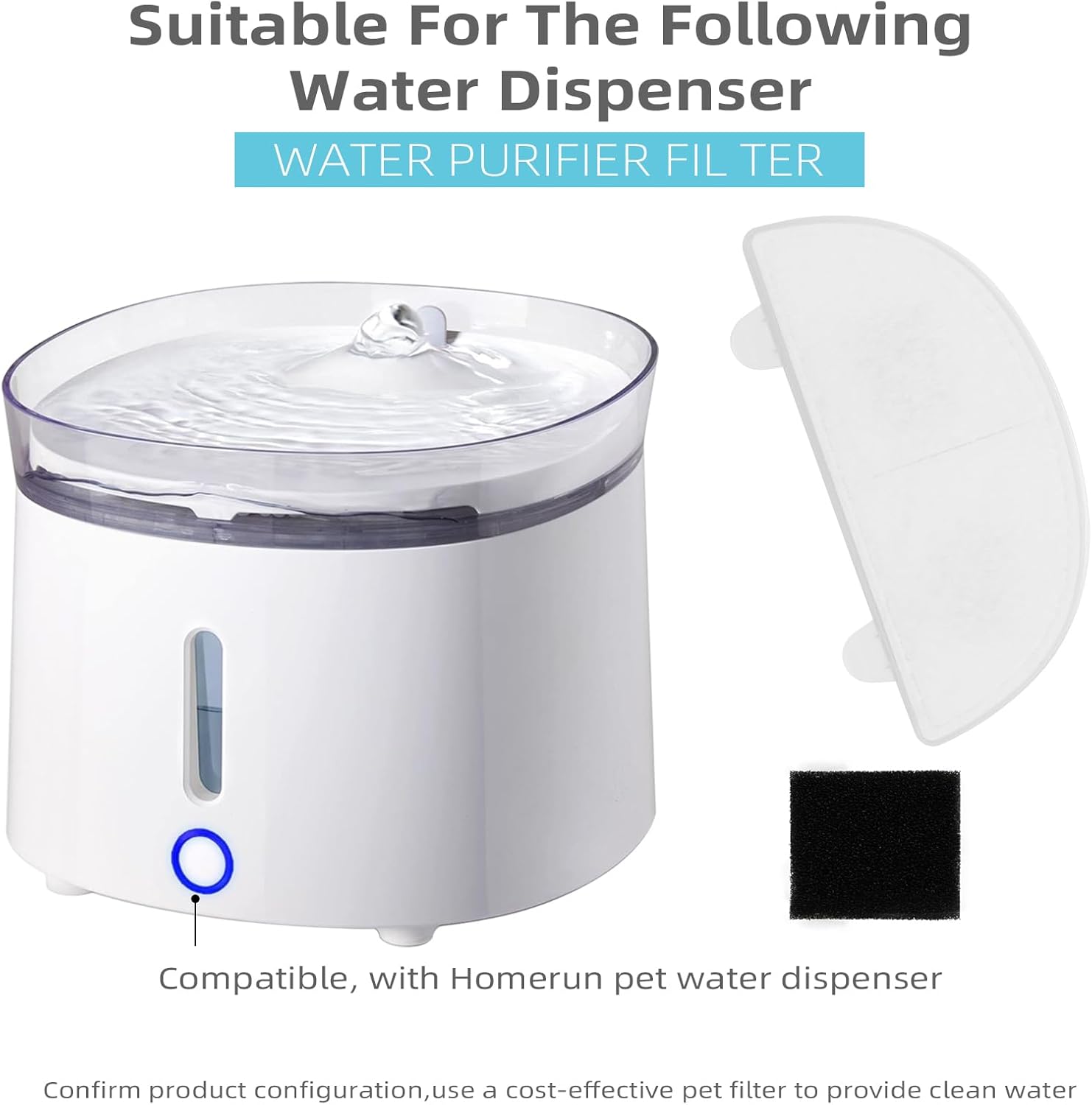 Paquete de 6 filtros de fuente de agua para gatos, filtros de repuesto para bombas inalámbricas WF20CF20, fuente de agua para gatos, dispensador de