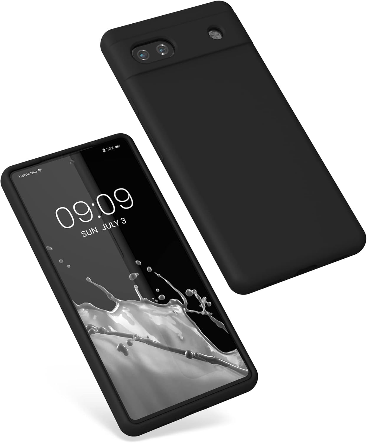 kwmobile Funda compatible con Google Pixel 6a – Funda de silicona TPU con acabado suave – Negro mate