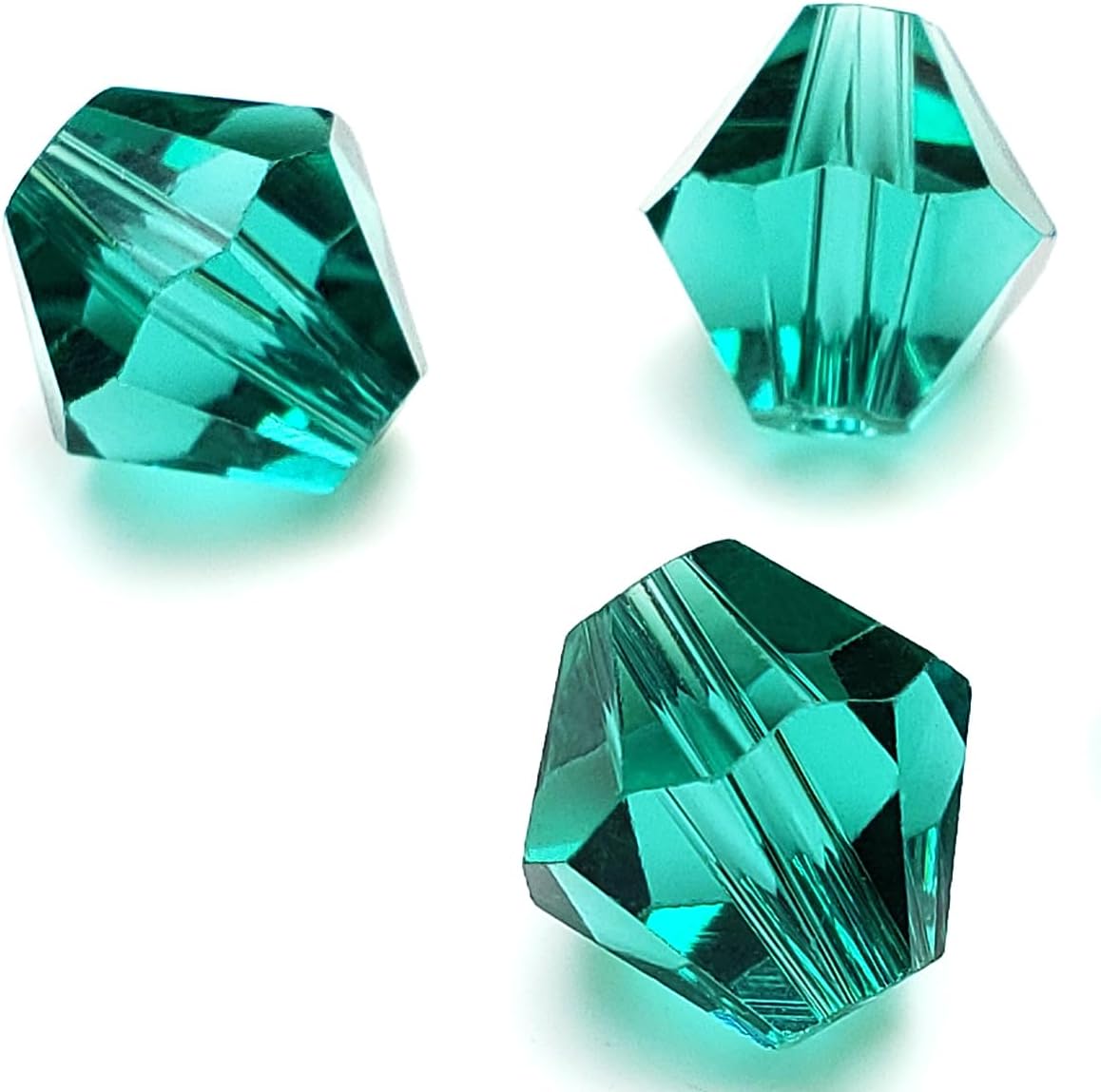 Chengmu Cuentas de vidrio verde bicono de 0.157 in para la fabricación de joyas, 1700 unids facetadas Crytal Spacer Beads Surtidos Accesorios para