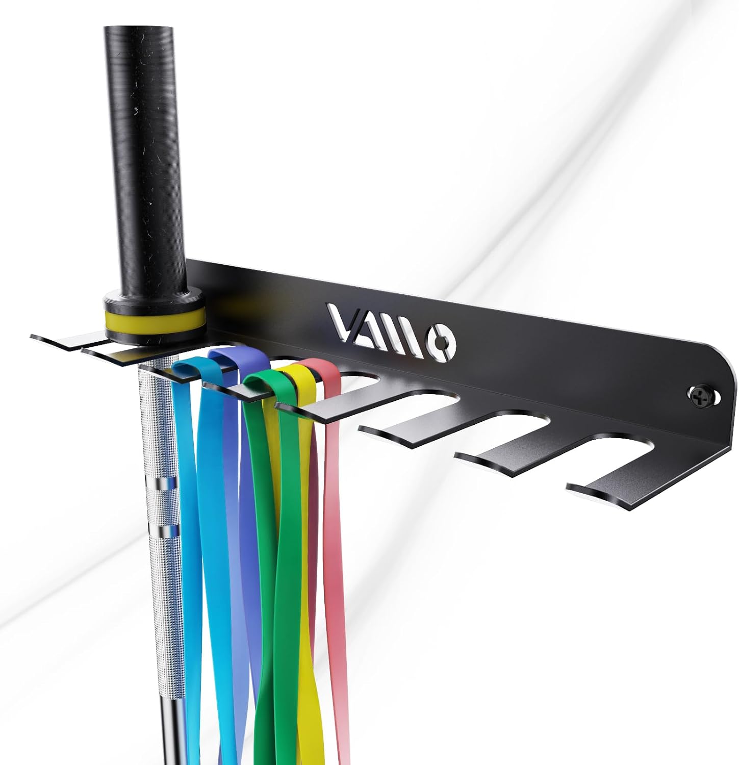 Soporte de barra olímpico individual, estante de pared para barra de gimnasio de garaje, estante de montaje de barra vertical, recubrimiento de