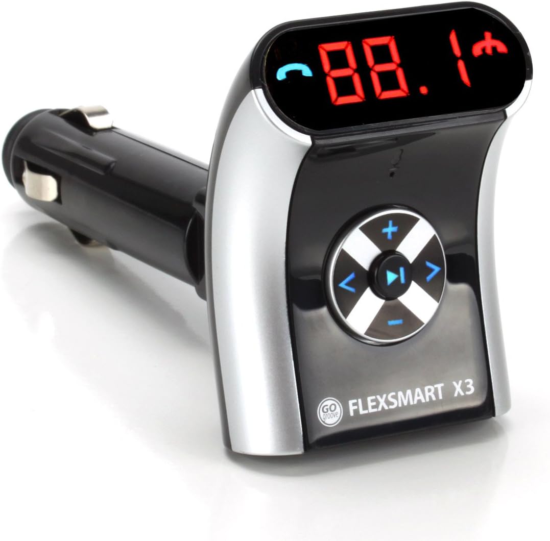 GOgroove FlexSMART X3 transmisor FM por bluetooth con manos libres, Plateado