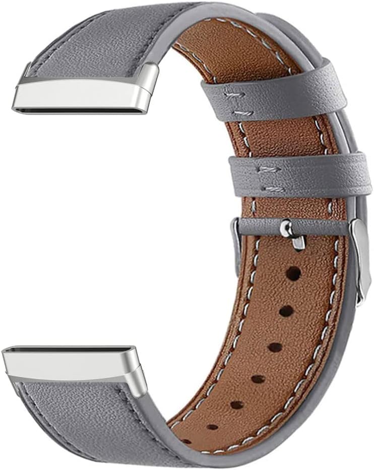 Compatible con Fitbit Versa 43Sense 2Sense, correas de cuero, correa de repuesto para mujeres y hombres, correa de repuesto ajustable para Fitbit