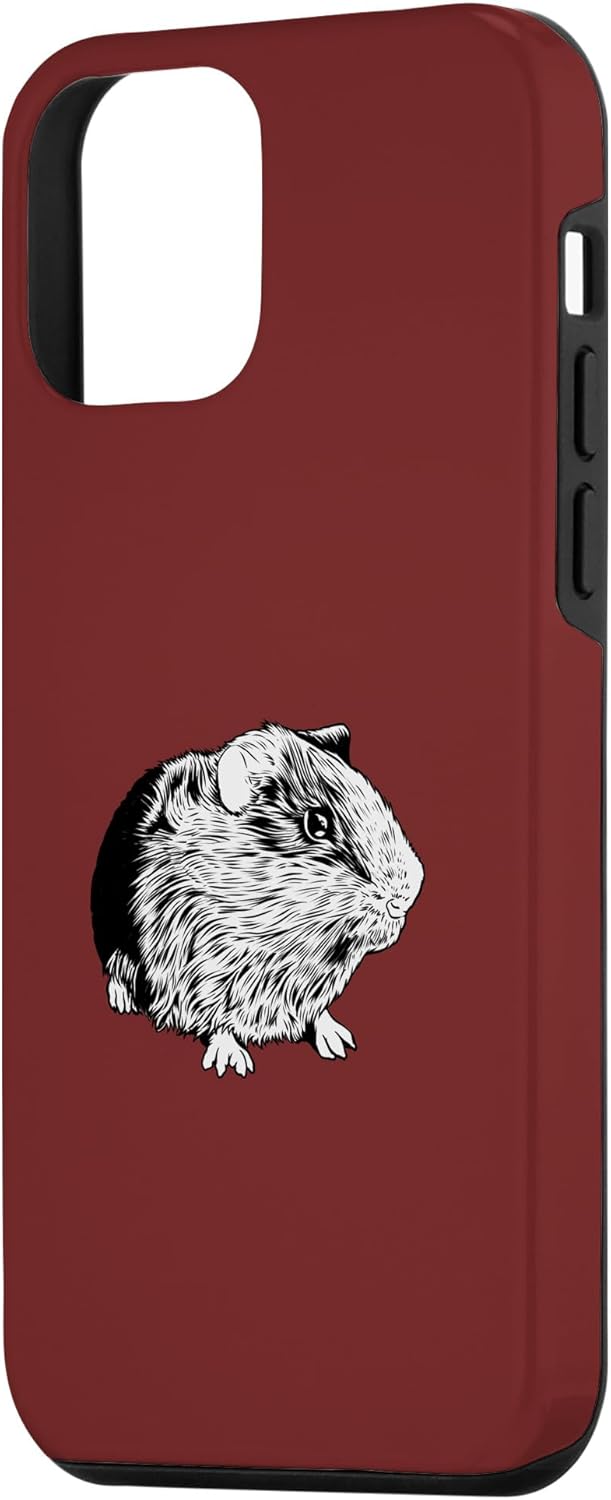 iPhone 12 mini Black and white drawing – guinea pig Case
