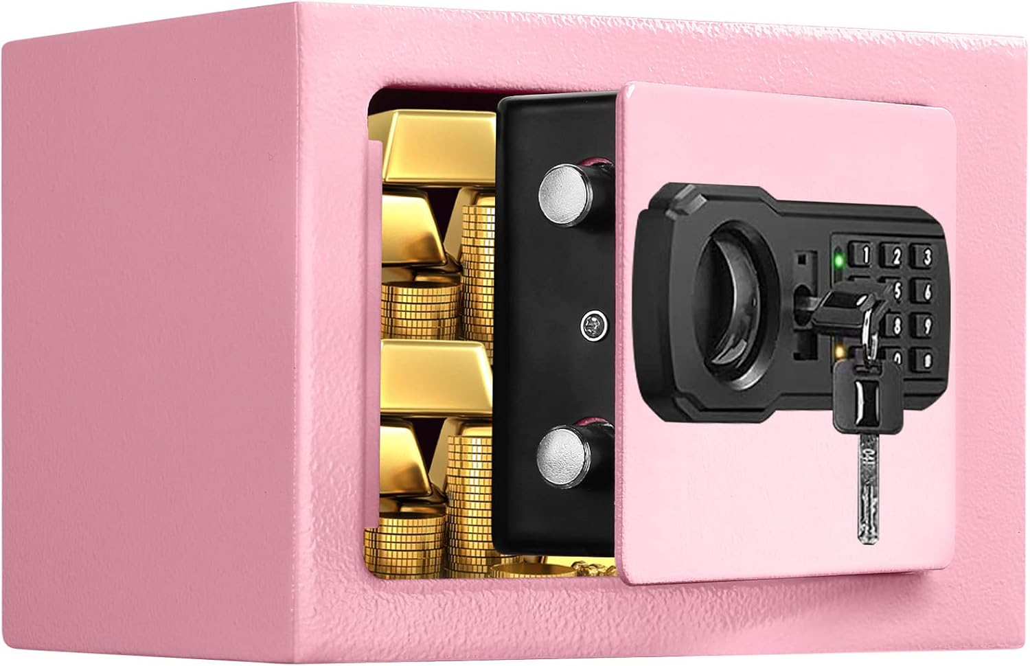 Caja de seguridad pequeña ignífuga por dinero, 0.23 pies cúbicos Mini caja fuerte ignífuga con cerradura de combinación, caja fuerte digital para