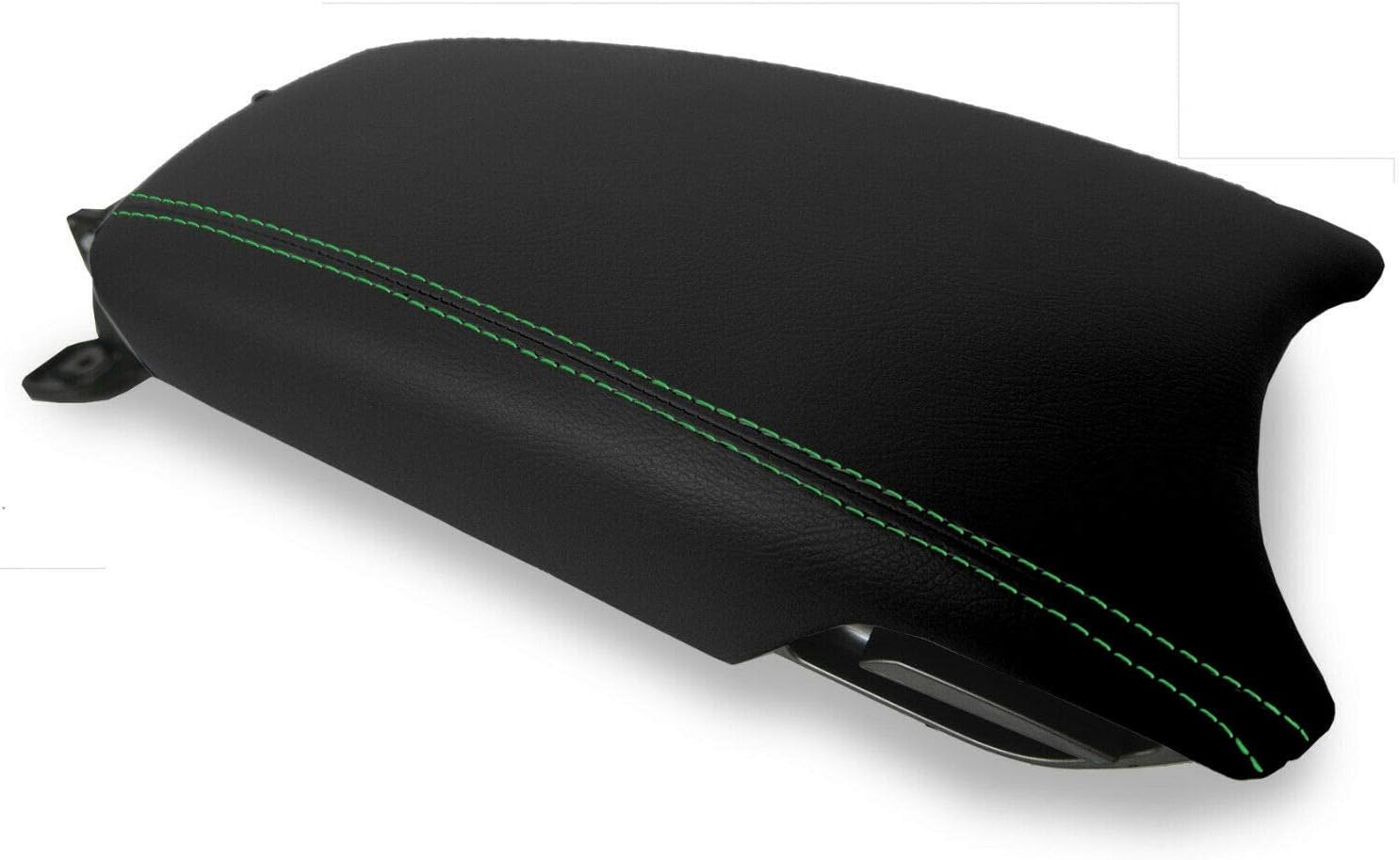 Autoguru Funda para reposabrazos de consola central hecha para Hyundai Azera 2012-2017, color negro, puntada verde